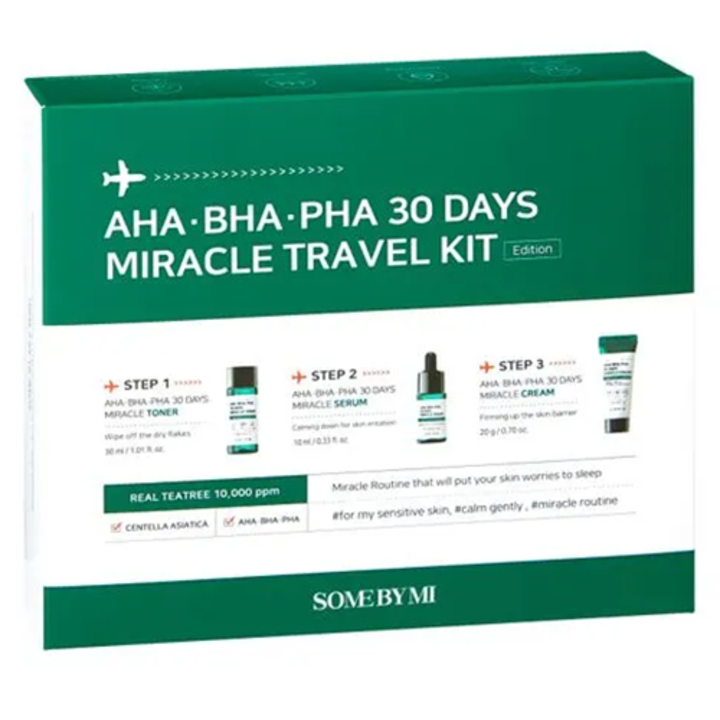 Kit anti-imperfectiuni cu AHA-BHA-PHA pentru calatorie, Some By Mi