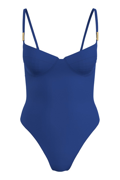 CALVIN KLEIN, Цял бански с подплънки и отвор, Тъмносин