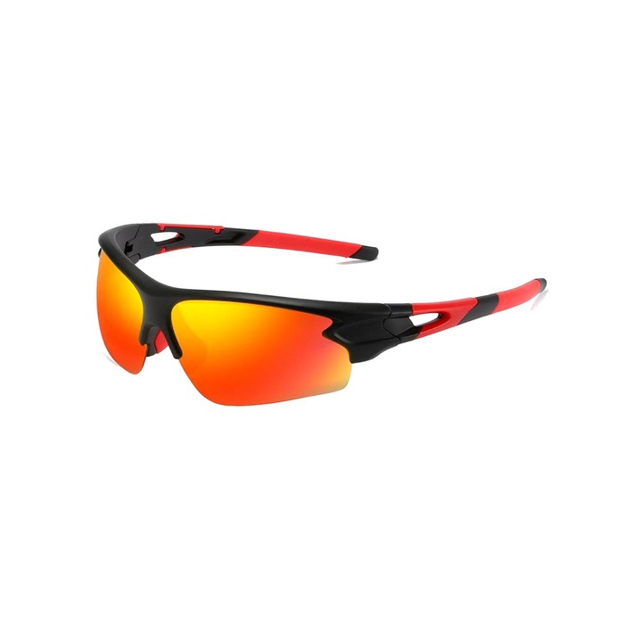 Очила за колоездене Edibazzar, поляризирани, поликарбонат, UV-400 защита, оранжево/черно, 142-70-43 мм