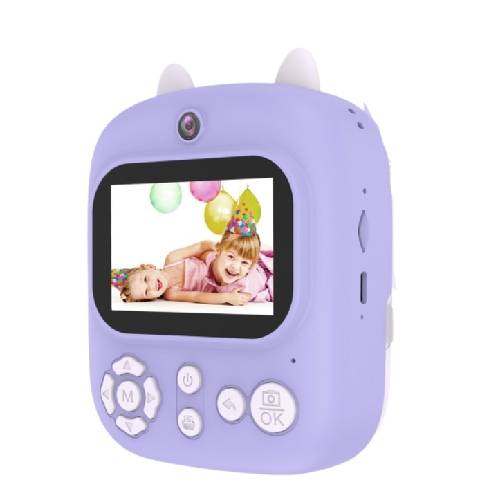 Camera foto digitala pentru copii, ecran de 2, 4 inch, rezolutie 36MP, zoom 16x, video Full HD 2, 7K, mov