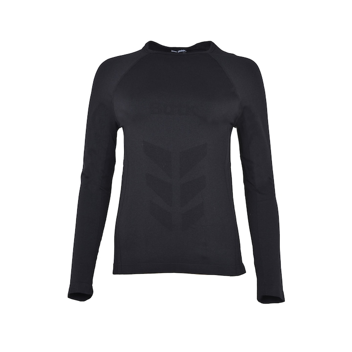 Bluza termica sport pentru femei BDTK MAURO, poliamida/elastan, fara cusaturi, slim fit, negru, L
