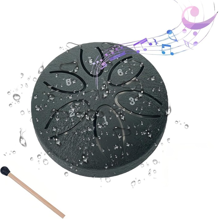 Toba limbo din otel, 6 note, negru, 3 inch