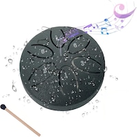 Toba din otel, instrument muzical, 6 note, negru, 3 inch