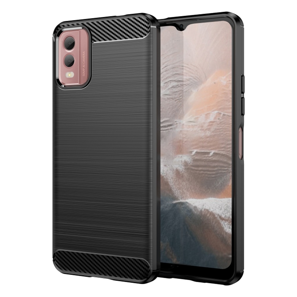 Husa Techsuit Carbon Silicone compatibila cu Nokia C32 Black