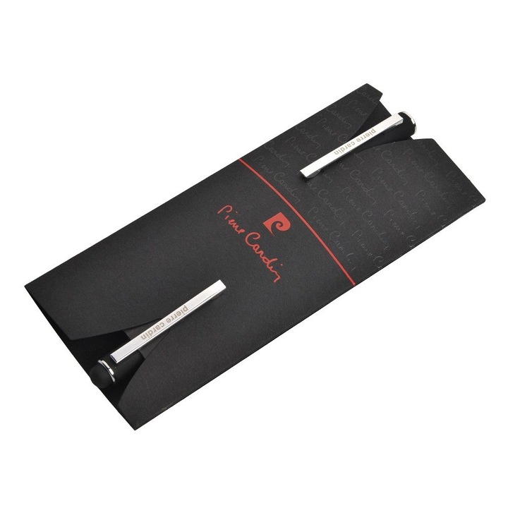 Комплект от 2 химикалки със сензорна функция Pierre Cardin, алуминий, включен калъф, черен