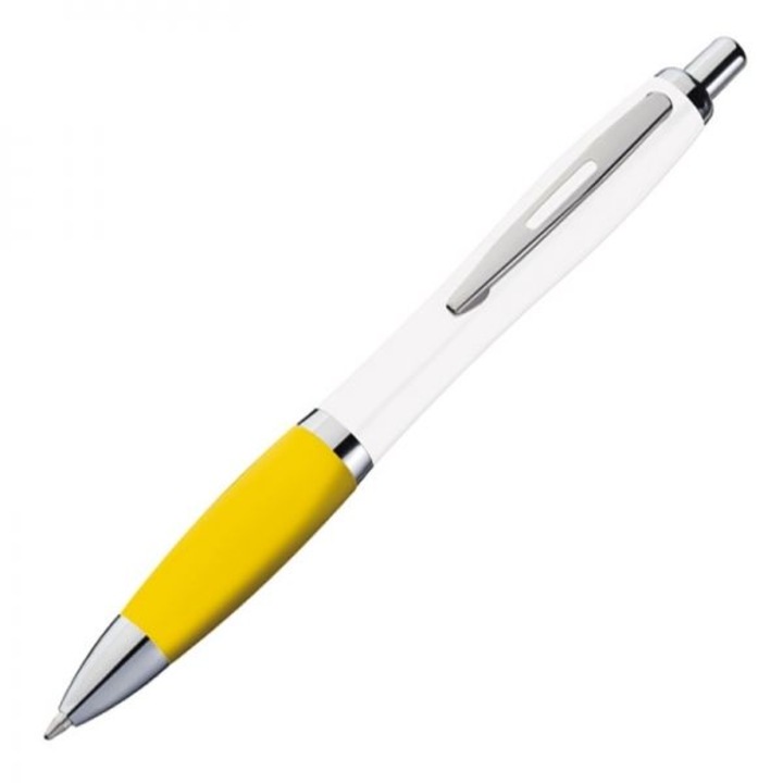 Химикалки, метална щипка, син, жълт надпис