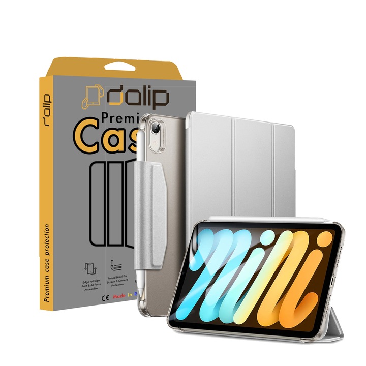 Husa pentru Apple iPad Pro 11", Dalip Matte Back, Piele Ecologica, Gri