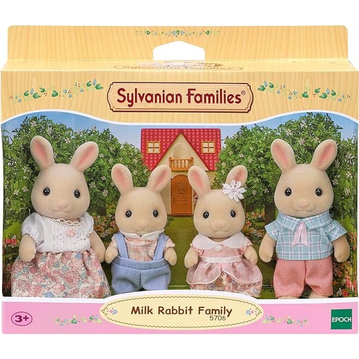 Комплект 4 фигурки Sylvanian Families - Семейство млечни зайци 4-8 см