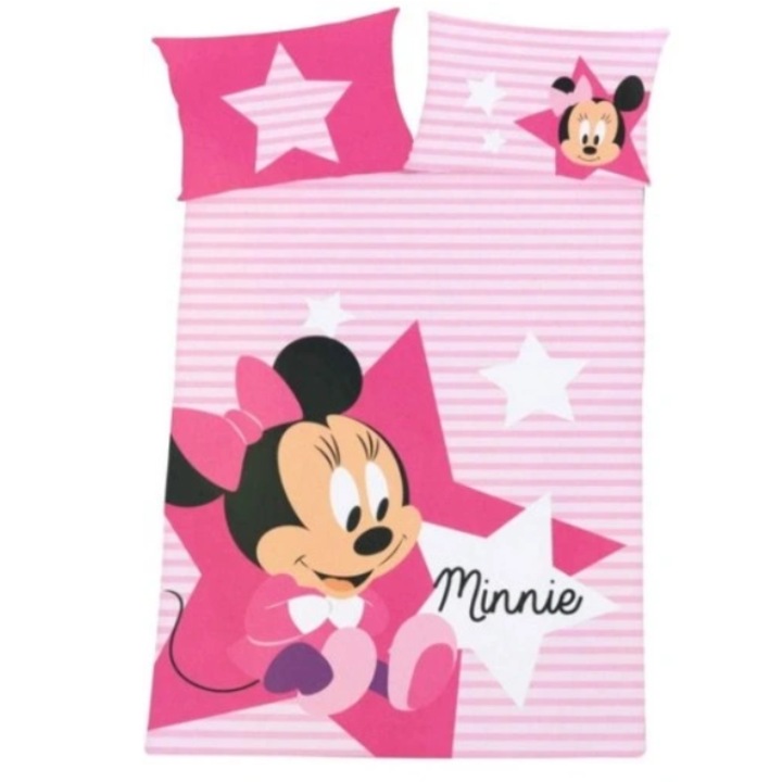Lenjerie de pat copii Herding, Disney's Minnie Mouse, 2 piese, 100x135 cm, 40x60 cm, Roz