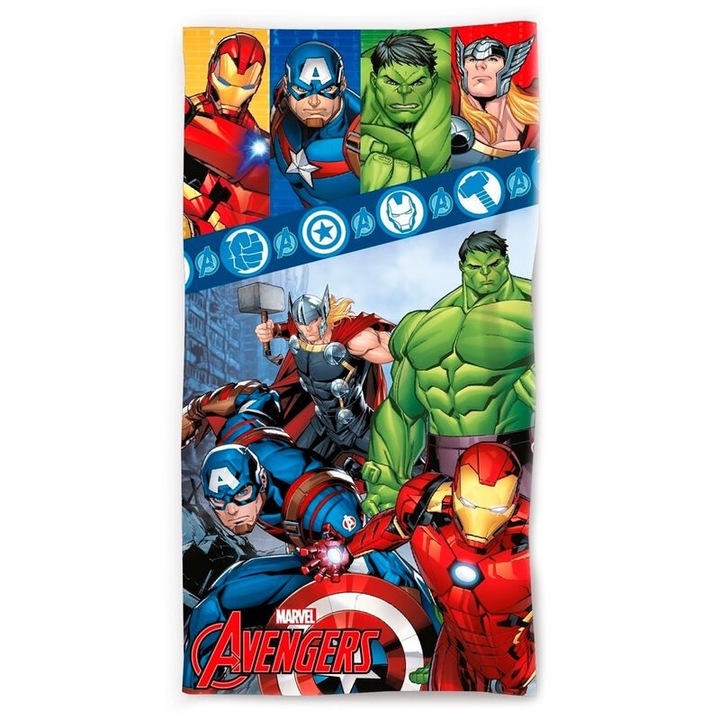 Плажна кърпа, Marvel Avengers, многоцветна, 100% памук, 140 x 70 см
