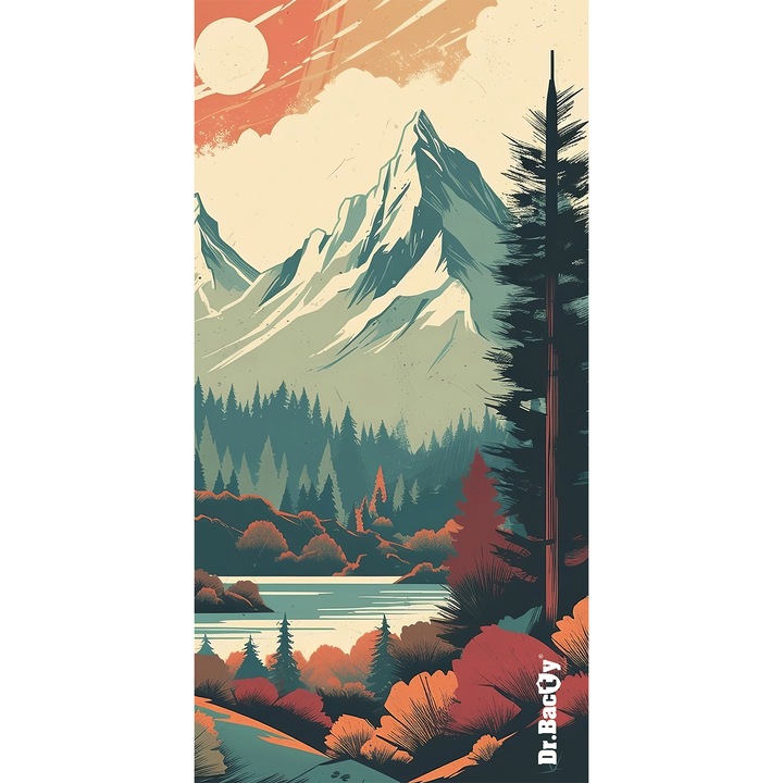 Prosop de uscare rapida cu doua fete Dr.Bacty 70x140 - River