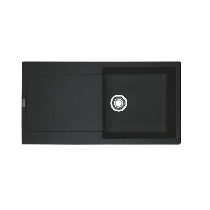 Mosogató Franke Maris 114.0157.482 MRG 611-L, 970 x 500mm, 1 medence, Fragranit, Fekete