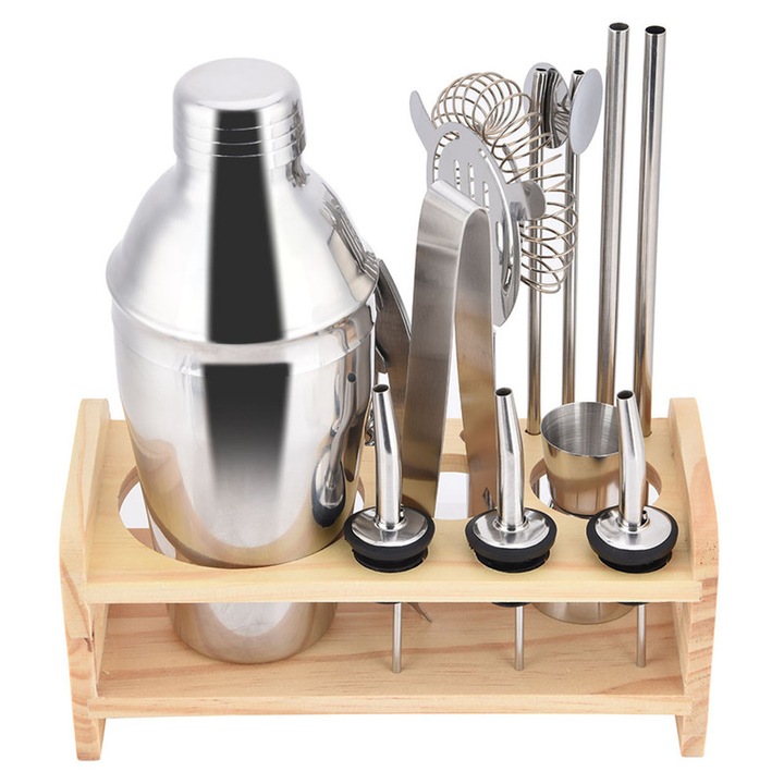 Set 13 piese cocktail Etnalsailbo, inox, argintiu