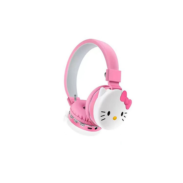 Безжични слушалки Hello Kitty, розови