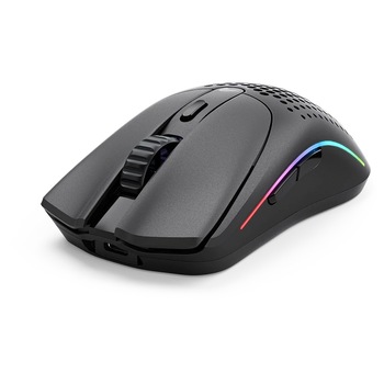 Mouse Glorious Model O 2 Wireless, 26000 DPI, RGB, Ultralight 68g, Hybrid 2.4GHz, Bluetooth, 6 butoane, Ambidextru, Negru mat
