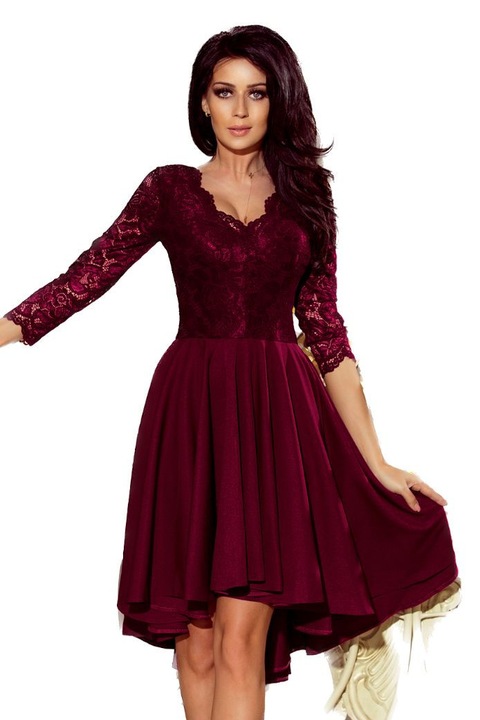 Дамска дантелена рокля, Numoco, Nicolle, слива, Виолетов, XL