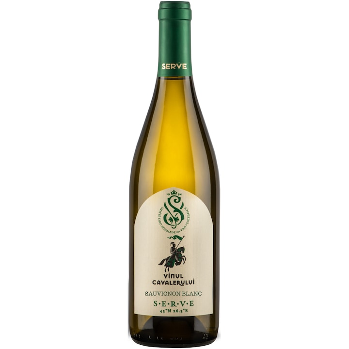 Vin Alb Serve Vinul Cavalerului Sauvignon Blanc, Sec, 0.75l