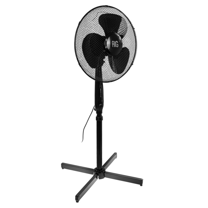 Ventilator de podea cu telecomanda, AIG, 40 W, negru