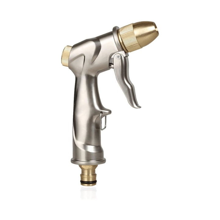 Градински пистолет, 4 функции, ергономична дръжка, сребрист, 18.5x14см