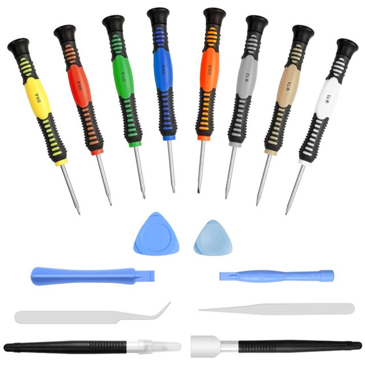 Комплект отвертки Tebnaild, 16 части, многофункционални, многоцветни