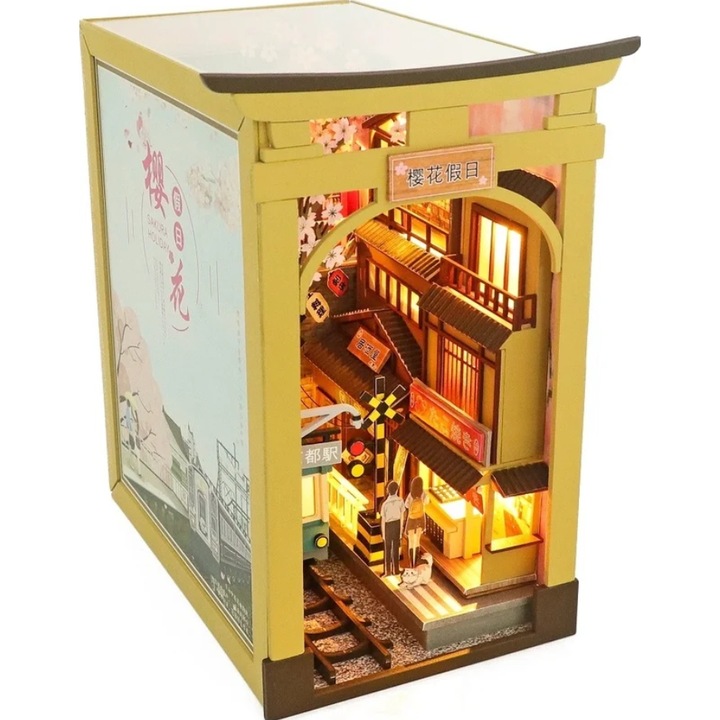 3D miniatűr ház, Sakura holiday DIY, 17,8x20x14,3 cm