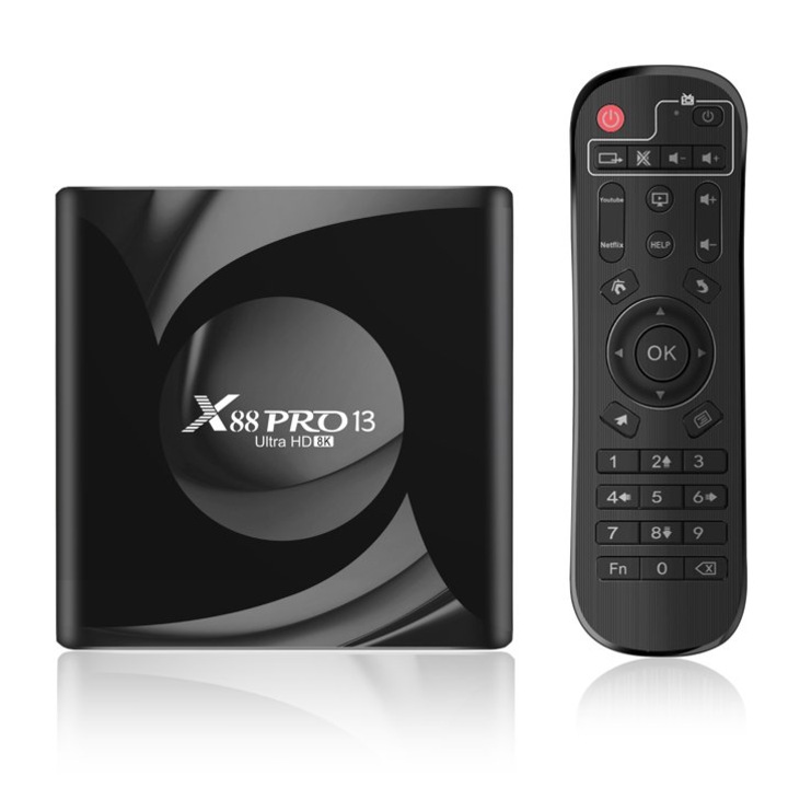 Мултимедиен плеър Farrot X88pro, Mini Pc, smart TV Box 8K Ultra HD, Android 13, 2GB RAM, 16 GB ROM, WiFi 6, Bluetooth 5.0, Netflix, YouTube