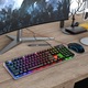 Комплект клавиатура, RGB мишка за игри, 104 клавиша, кабелна, 7 цвята и режима на осветяване, Ергономичен дизайн, Метална основа, Черен