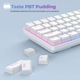 Механична клавиатура за гейминг Timebox, 60%, RGB осветление, 68 PBT Pudding клавиша, с Type-C кабел, Червен превключвател, Преносим, Бял