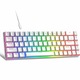 Механична клавиатура за гейминг Timebox, 60%, RGB осветление, 68 PBT Pudding клавиша, с Type-C кабел, Червен превключвател, Преносим, Бял