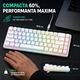 Механична клавиатура за гейминг Timebox, 60%, RGB осветление, 68 PBT Pudding клавиша, с Type-C кабел, Червен превключвател, Преносим, Бял