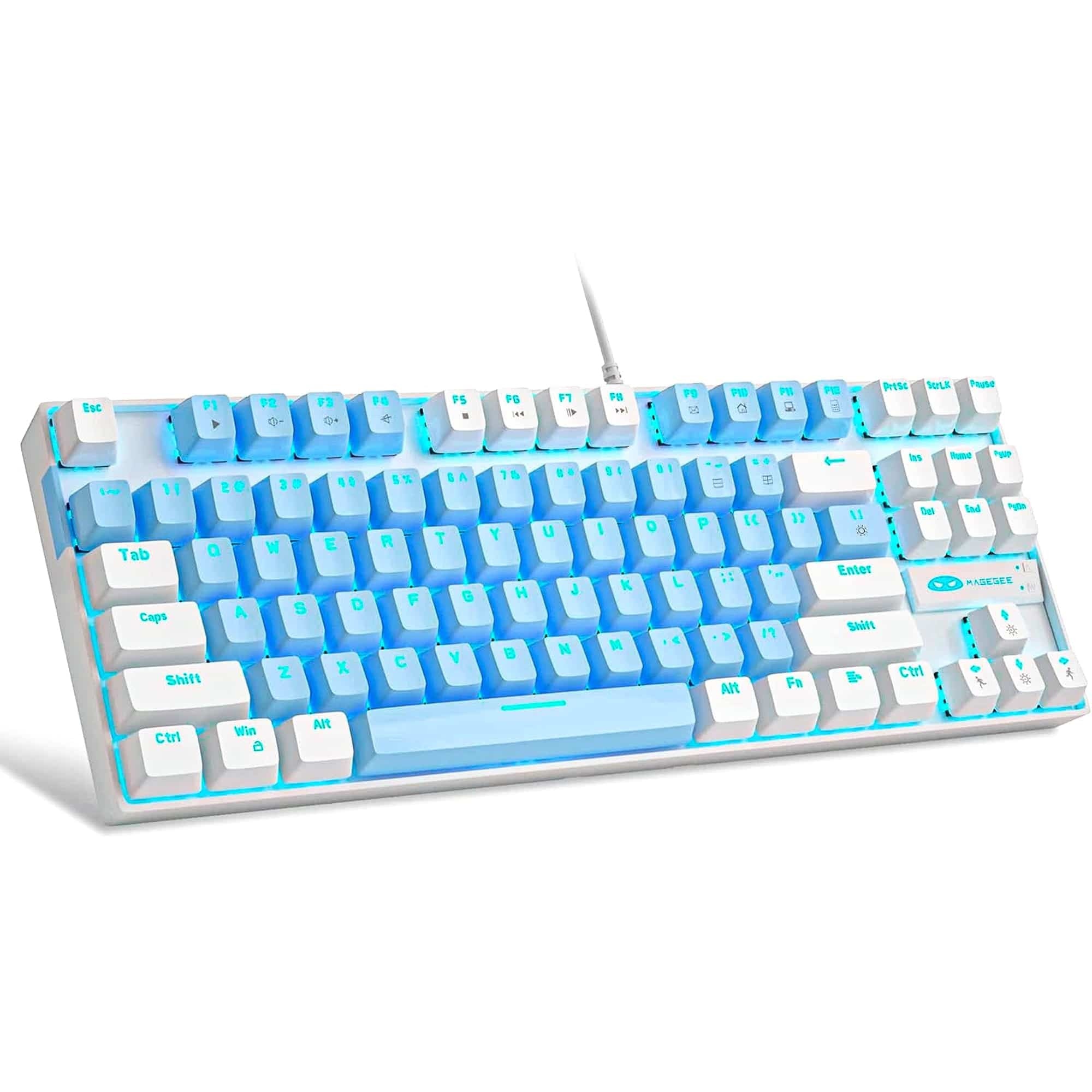 Tastatura Gaming MageGee Mecanica 75%, TKL cu 87 Taste, Blue