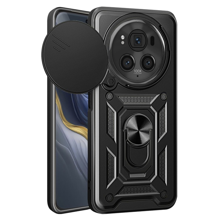 Премиум защитен калъф за телефон Camshield Pro, защита на камерата, устойчивост на удар, съвместим с Honor Magic6 Pro, черен