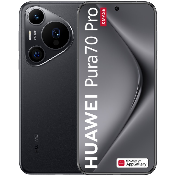 Huawei Pura 70 Pro mobiltelefon, 512 GB, 12 GB RAM, Fekete