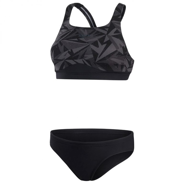 Costum inot Speedo Hyperboom, 2 piese, negru/gri, 32 EU