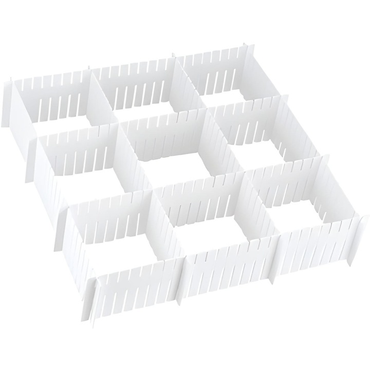Set 4 separatoare pentru organizare sertare Fabra®, ajustabile manual, 47x7cm