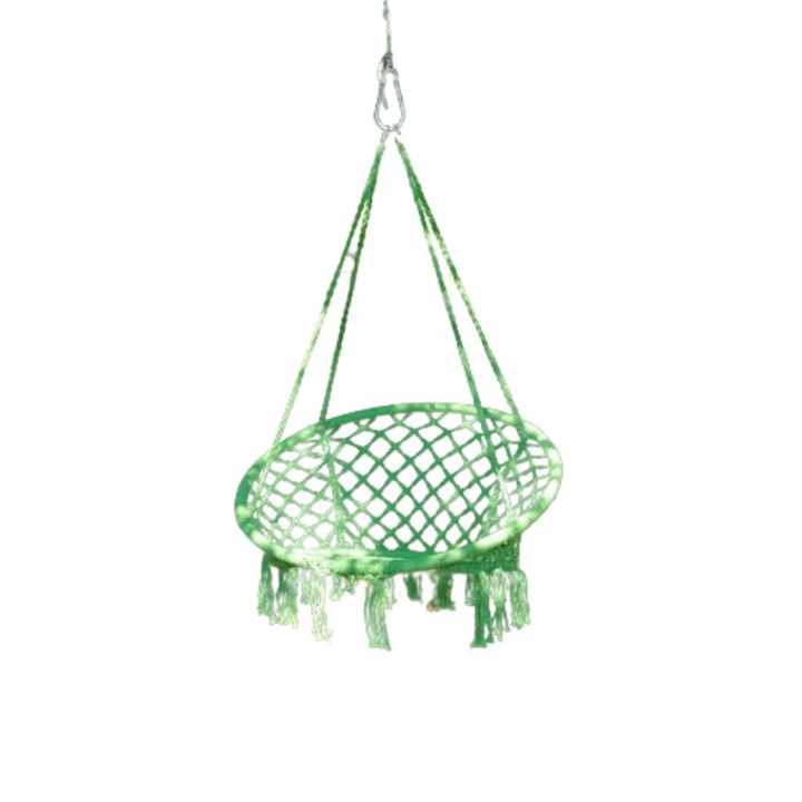 Висящ Стол Dacenergy, Метална Конструкция, Столът От Памук, С 4 Въжета За Окачване, 80 Х 120 См, Зелен