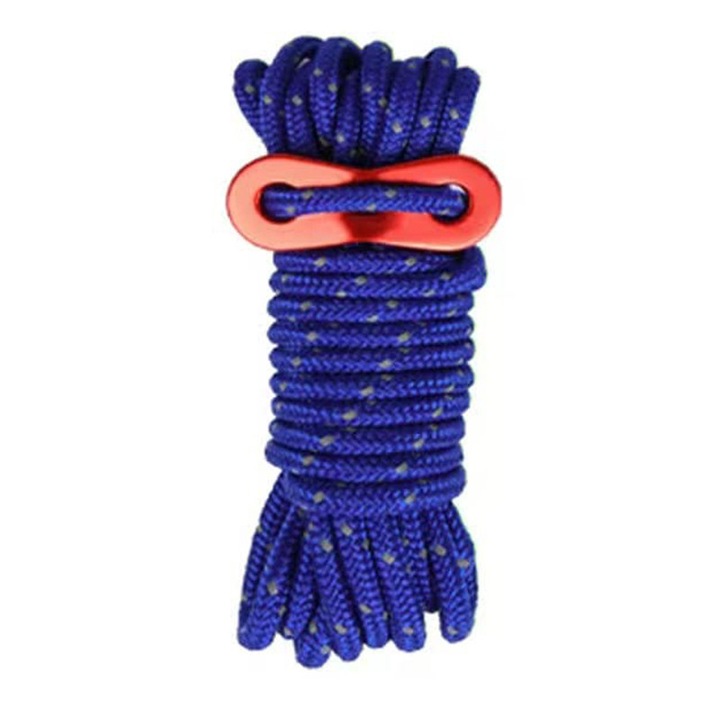 Corda reflectorizanta pentru cort, rezistenta la vant, 4mmx4m, albastru