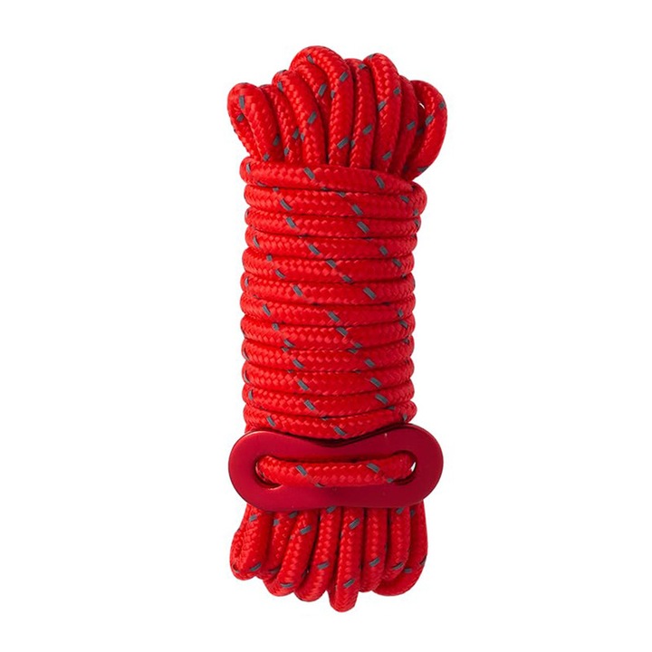 Светлоотразително въже за палатка, 4ммх4м, червен