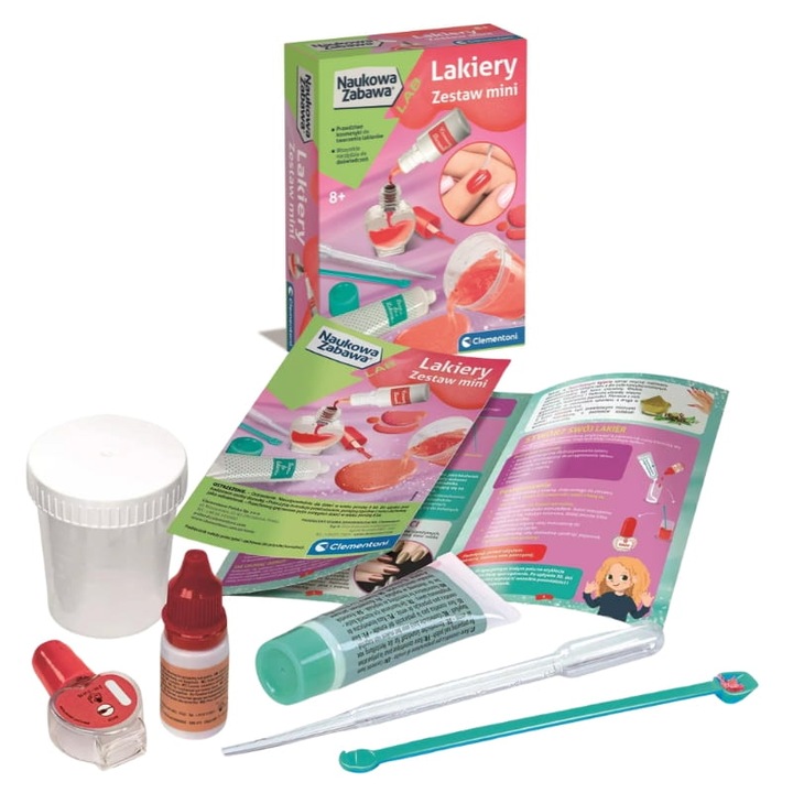 Set educativ Clementoni, Zestaw naukowy Lakiery, creare lac de unghii, accesorii incluse