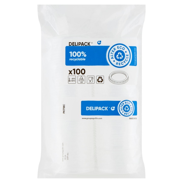 Set 100 capace pentru sosiere Guillin, PP, transparent, O67mm