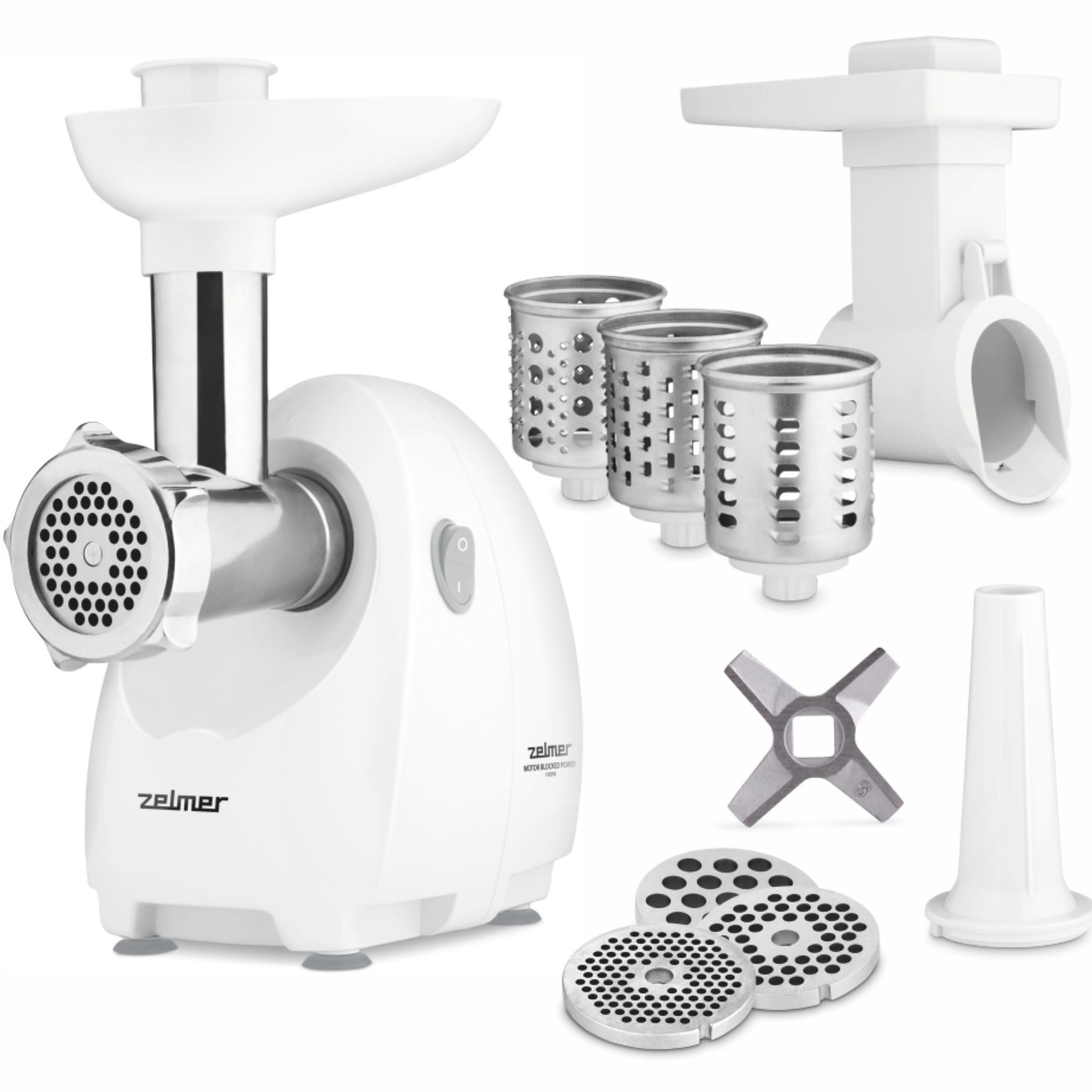 Masina de tocat Zelmer ZMM4048B, 1900 W, 2.5 kg/min, Alb - eMAG.ro