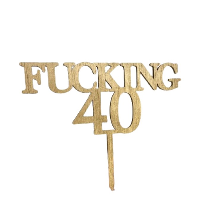 Topper tort 40 ani, lemn, 20 cm, ArtemisGift