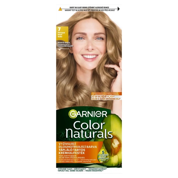 Vopsea de par permanenta Garnier Color Naturals 7 Blonde, 60+40+12ml