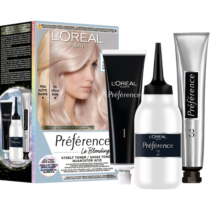 Боя за коса L'Oreal Paris Preference Le Blonding Pearly Boost Semipermanent Hair Acid Tint, 174 мл