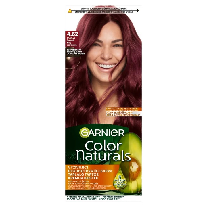 Vopsea de par permanenta Garnier Color Naturals 4.62 Deep cires, 60+40+12ml