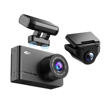 Camera auto de bord fata-spate Wolfbox D07 4K, WiFi, Night Vision, 170°, ecran 2.45", GPS, aplicatie dedicata, G-sensor si monitorizare parcare