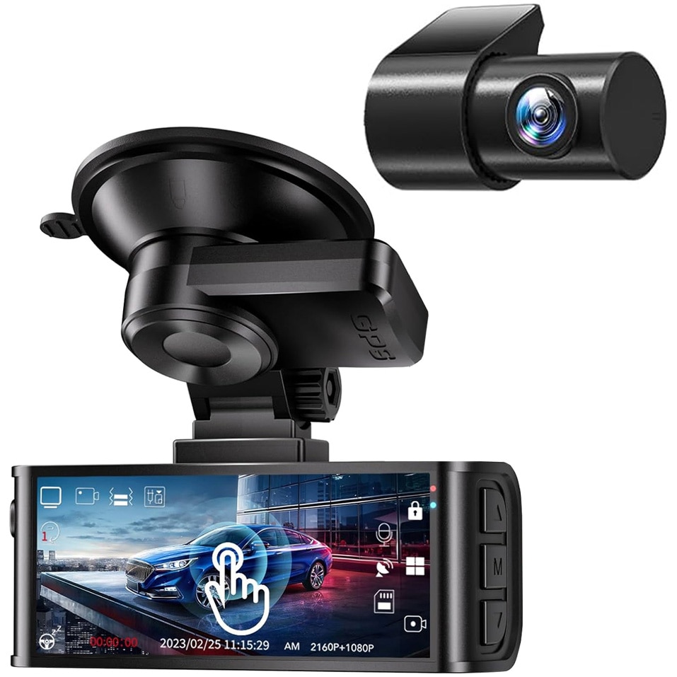 Видеорегистратор REDTIGER F7N Touch 4K+FHD, WiFi, Нощно виждане, 170 ...