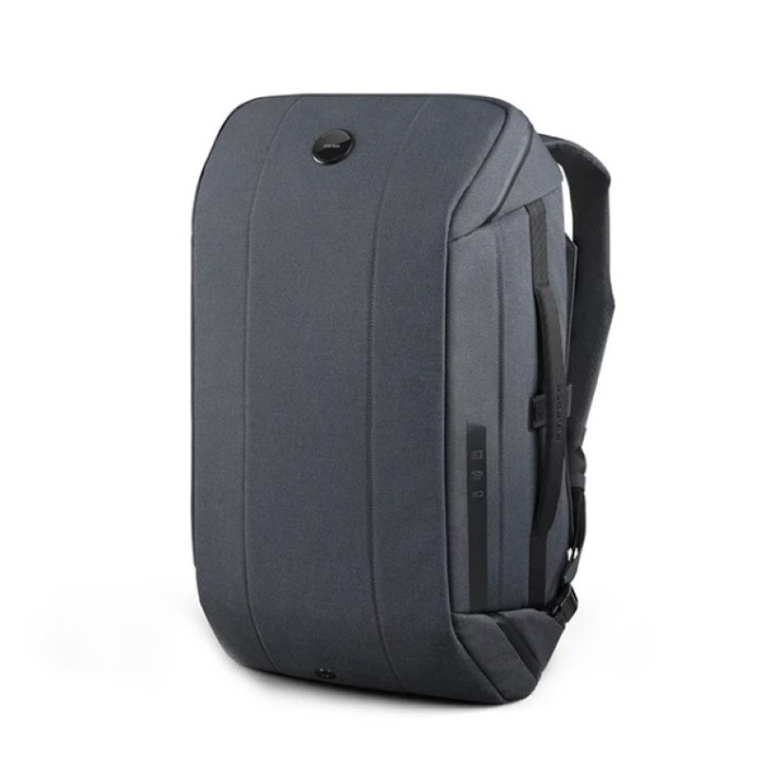 15,6" smart casual utazó hátizsák, multifunkcionális USB porttal, KINCASE, 32x21x55 cm, szürke