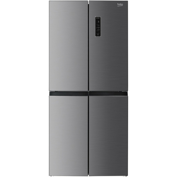 Beko GNO46623XPN Side by side hűtőszekrény, 466 l, D energiaosztály, Motor ProSmart Inverter, HarvestFresh, Kijelző érintésvezérlés, XXL Palacktartó, M 180 cm, Inox