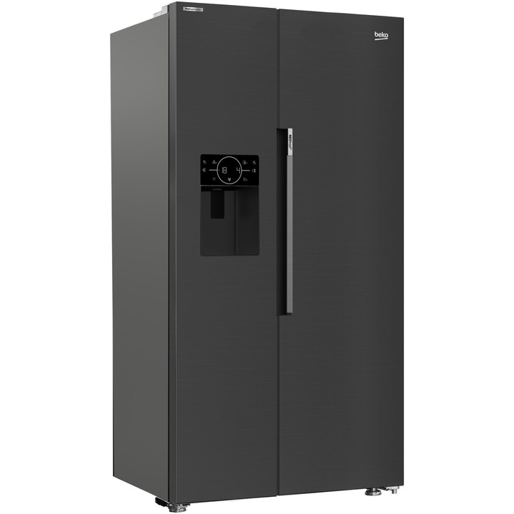Beko GN162340XBRN Side by side hűtőszekrény, 571 l, E energiaosztály, NeoFrost Dual Cooling, HarvestFresh, Ice fall, Vízadagoló, Kompresszor inverter, Érintésvezérlés, M 179 cm, Inox